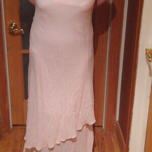 Simply silk peach layered dress XL